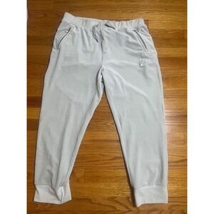 Vtg 80s Nike Velour Jogger Pants Women's Hi Rise Small Gray Zip Pockets Casual